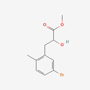 molecular formula C11H13BrO3 B13595421 Methyl 3-(5-bromo-2-methylphenyl)-2-hydroxypropanoate 