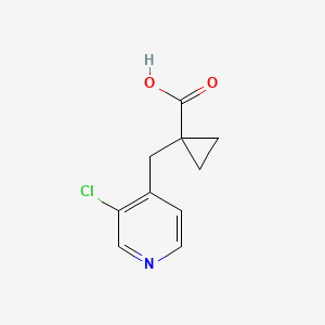 molecular formula C10H10ClNO2 B13595422 1-((3-Chloropyridin-4-yl)methyl)cyclopropane-1-carboxylic acid 