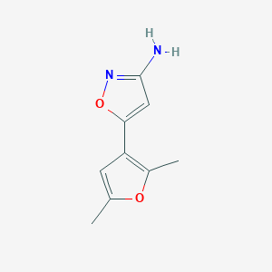 molecular formula C9H10N2O2 B13595489 5-(2,5-Dimethylfuran-3-yl)isoxazol-3-amine 