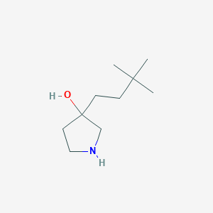 molecular formula C10H21NO B13595501 3-(3,3-Dimethylbutyl)pyrrolidin-3-ol 