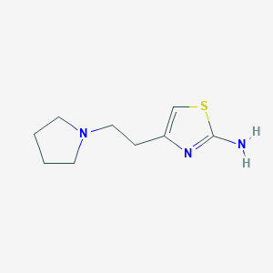 molecular formula C9H15N3S B13595502 4-(2-(Pyrrolidin-1-yl)ethyl)thiazol-2-amine 