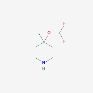 molecular formula C7H13F2NO B13595560 4-(Difluoromethoxy)-4-methylpiperidine 