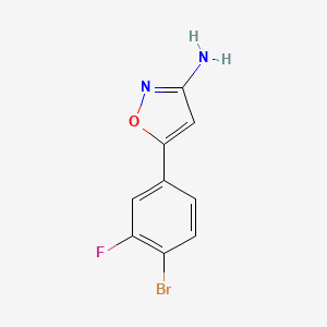 molecular formula C9H6BrFN2O B13595571 5-(4-Bromo-3-fluorophenyl)isoxazol-3-amine 