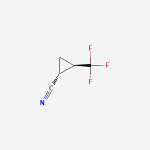 rac-(1R,2R)-2-(trifluoromethyl)cyclopropane-1-carbonitrile,trans