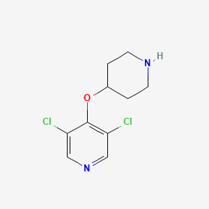 molecular formula C10H12Cl2N2O B13595600 3,5-Dichloro-4-(piperidin-4-yloxy)pyridine 