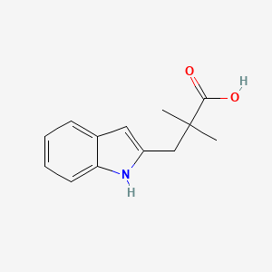 molecular formula C13H15NO2 B13595643 3-(1H-indol-2-yl)-2,2-dimethylpropanoicacid 