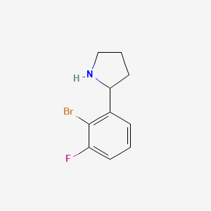 molecular formula C10H11BrFN B13595663 2-(2-Bromo-3-fluorophenyl)pyrrolidine 