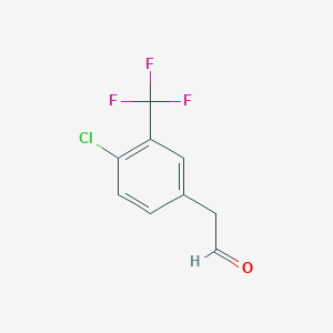 molecular formula C9H6ClF3O B13595715 (4-Chloro-3-trifluoromethyl-phenyl)-acetaldehyde 