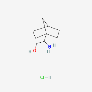 molecular formula C9H18ClNO B13595740 2-Amino-2-{bicyclo[2.2.1]heptan-1-yl}ethan-1-olhydrochloride 