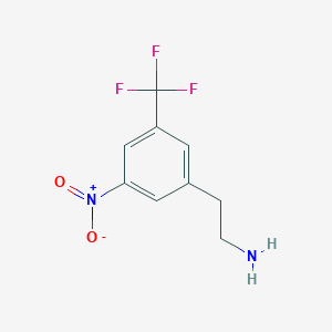 molecular formula C9H9F3N2O2 B13595757 2-[3-Nitro-5-(trifluoromethyl)phenyl]ethanamine 