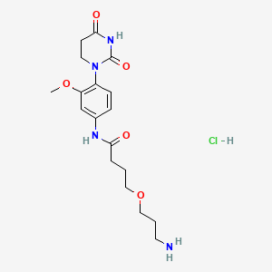 molecular formula C18H27ClN4O5 B13595765 4-(3-aminopropoxy)-N-[4-(2,4-dioxo-1,3-diazinan-1-yl)-3-methoxyphenyl]butanamide hydrochloride 