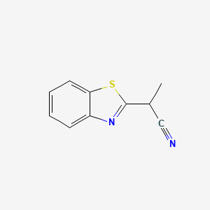 molecular formula C10H8N2S B13595775 2-(1,3-Benzothiazol-2-yl)propanenitrile 