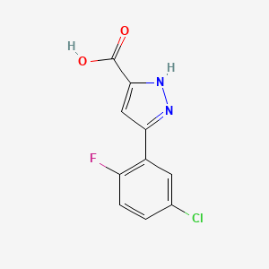 molecular formula C10H6ClFN2O2 B13595822 5-(5-chloro-2-fluorophenyl)-1H-pyrazole-3-carboxylic acid 