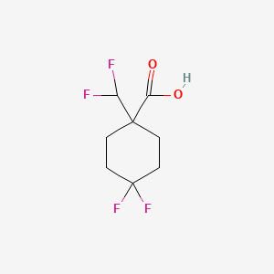 molecular formula C8H10F4O2 B13595845 1-(Difluoromethyl)-4,4-difluorocyclohexane-1-carboxylicacid 