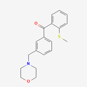molecular formula C19H21NO2S B1359591 3'-吗啉甲基-2-硫代甲基二苯甲酮 CAS No. 898765-29-2