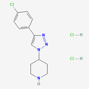 molecular formula C13H17Cl3N4 B13595935 4-[4-(4-chlorophenyl)-1H-1,2,3-triazol-1-yl]piperidinedihydrochloride 