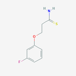 molecular formula C9H10FNOS B13595944 3-(3-Fluorophenoxy)propanethioamide 