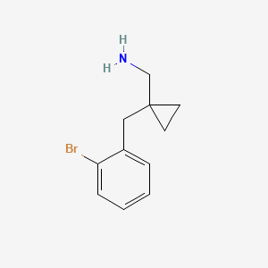 molecular formula C11H14BrN B13595962 (1-(2-Bromobenzyl)cyclopropyl)methanamine 