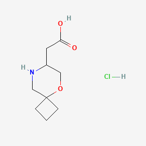 2-{5-Oxa-8-azaspiro[3.5]nonan-7-yl}aceticacidhydrochloride