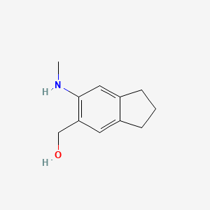 molecular formula C11H15NO B13595995 [6-(methylamino)-2,3-dihydro-1H-inden-5-yl]methanol 