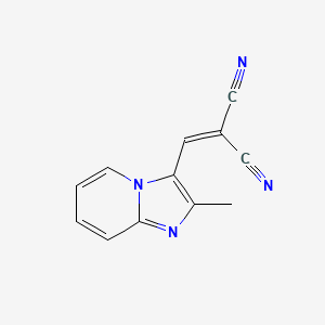 molecular formula C12H8N4 B13596007 2-({2-Methylimidazo[1,2-a]pyridin-3-yl}methylidene)propanedinitrile 