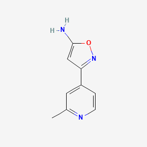 molecular formula C9H9N3O B13596025 3-(2-Methylpyridin-4-yl)isoxazol-5-amine 