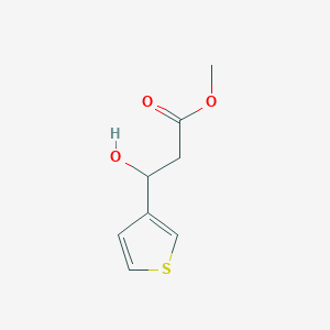 molecular formula C8H10O3S B13596062 Methyl 3-hydroxy-3-(thiophen-3-yl)propanoate 