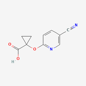 molecular formula C10H8N2O3 B13596064 1-[(5-Cyanopyridin-2-yl)oxy]cyclopropane-1-carboxylicacid 