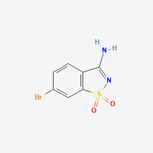 molecular formula C7H5BrN2O2S B13596068 3-Amino-6-bromo-1lambda6,2-benzothiazole-1,1-dione 