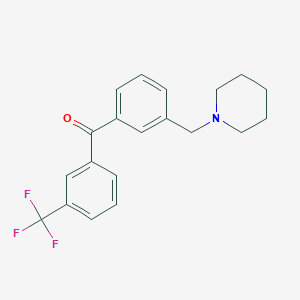 B1359608 3'-Piperidinomethyl-3-trifluoromethylbenzophenone CAS No. 898793-36-7