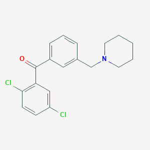 molecular formula C19H19Cl2NO B1359610 2,5-Dichloro-3'-piperidinomethyl benzophenone CAS No. 898793-52-7