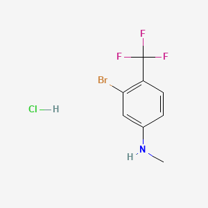 molecular formula C8H8BrClF3N B13596101 3-bromo-N-methyl-4-(trifluoromethyl)anilinehydrochloride 