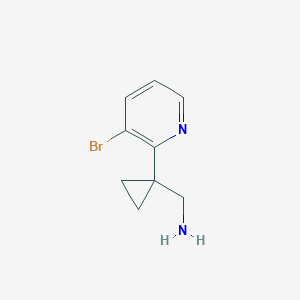 molecular formula C9H11BrN2 B13596103 1-(3-bromo-2-pyridinyl)Cyclopropanemethanamine 