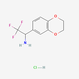 molecular formula C10H11ClF3NO2 B13596117 1-(2,3-Dihydro-1,4-benzodioxin-6-yl)-2,2,2-trifluoroethan-1-aminehydrochloride 