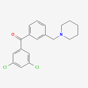molecular formula C19H19Cl2NO B1359612 3,5-二氯-3'-哌啶基甲基二苯甲酮 CAS No. 898793-56-1