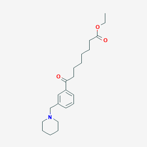 Ethyl 8-oxo-8-[3-(piperidinomethyl)phenyl]octanoate