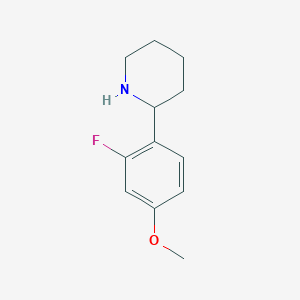 molecular formula C12H16FNO B13596142 2-(2-Fluoro-4-methoxyphenyl)piperidine 