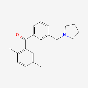 molecular formula C20H23NO B1359615 2,5-Dimethyl-3'-pyrrolidinomethyl benzophenone CAS No. 898770-40-6