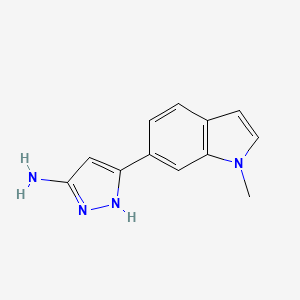 molecular formula C12H12N4 B13596151 5-(1-methyl-1H-indol-6-yl)-1H-pyrazol-3-amine 