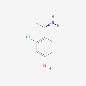 molecular formula C8H10ClNO B13596171 4-[(1S)-1-aminoethyl]-3-chlorophenol 