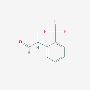 molecular formula C10H9F3O B13596178 2-(2-(Trifluoromethyl)phenyl)propanal 