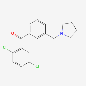molecular formula C18H17Cl2NO B1359619 2,5-Dichloro-3'-pyrrolidinomethyl benzophenone CAS No. 898770-80-4