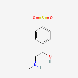 molecular formula C10H15NO3S B13596203 Alpha-[(methylamino)methyl]-4-(methylsulfonyl)benzenemethanol 