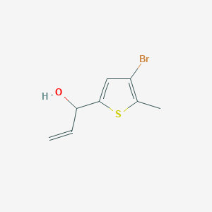 molecular formula C8H9BrOS B13596207 1-(4-Bromo-5-methylthiophen-2-yl)prop-2-en-1-ol 