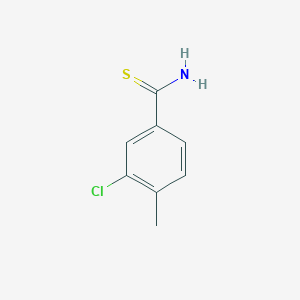 molecular formula C8H8ClNS B13596215 3-Chloro-4-methylbenzenecarbothioamide CAS No. 84863-84-3