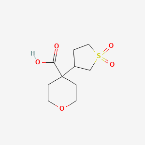 molecular formula C10H16O5S B13596218 4-(1,1-Dioxidotetrahydrothiophen-3-yl)tetrahydro-2h-pyran-4-carboxylic acid 