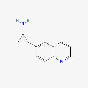 molecular formula C12H12N2 B13596219 2-(Quinolin-6-yl)cyclopropan-1-amine 