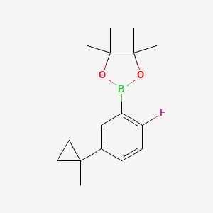 molecular formula C16H22BFO2 B13596233 2-[2-Fluoro-5-(1-methylcyclopropyl)phenyl]-4,4,5,5-tetramethyl-1,3,2-dioxaborolane 