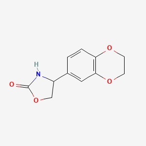 molecular formula C11H11NO4 B13596239 4-(2,3-Dihydrobenzo[b][1,4]dioxin-6-yl)oxazolidin-2-one 