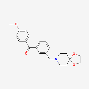 molecular formula C22H25NO4 B1359624 3-[1,4-Dioxa-8-azaspiro[4.5]decan-8-ylmethyl]-4'-methoxybenzophenone CAS No. 898761-44-9